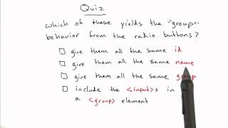 Grouping Radio Buttons - Web Development