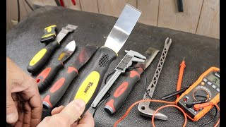 The $7 Titan Offset Striking Scraper Pry Bar things. Seems impressive enough to get excited about it