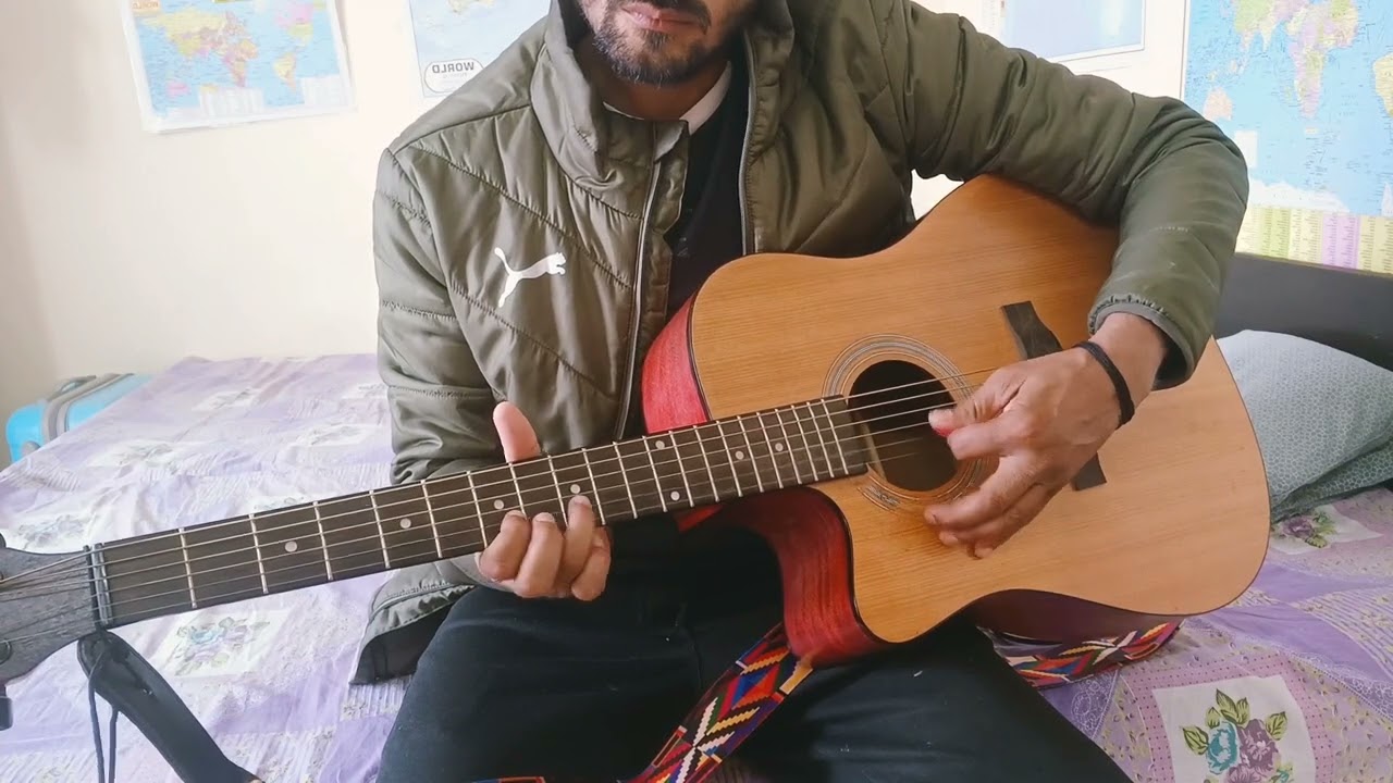 lead play  achutam Keshavam| E major scale| Guitar learning