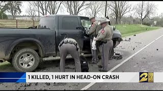1 Killed, 1 hurt in head-on crash
