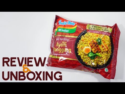 Unboxing & Review Indomie Premium Collection Mi Keriting Ayam Panggang. 