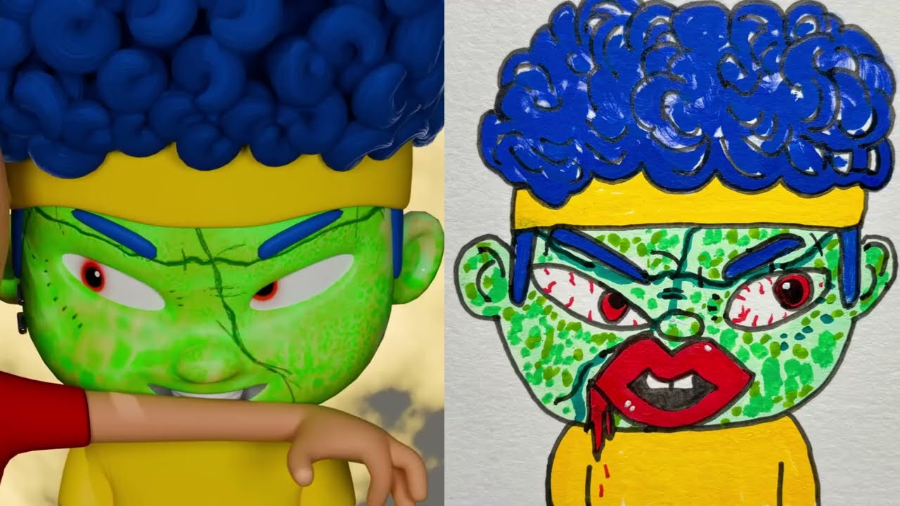 Zombie Dance with New D Billions Hero but Drawing Meme Part 2 | Funny Cartoon | Nursery Rhymes