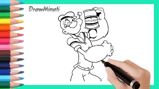 Learn How To Draw Popeye The Sailor Man Drawing Very Easy Step By Step For Beginners