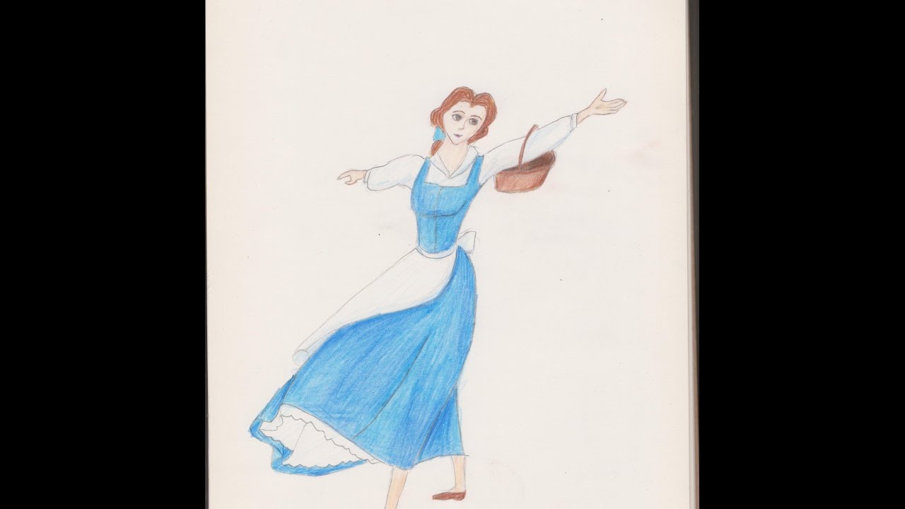 How to Draw Belle from Beauty and the Beast - YouTube