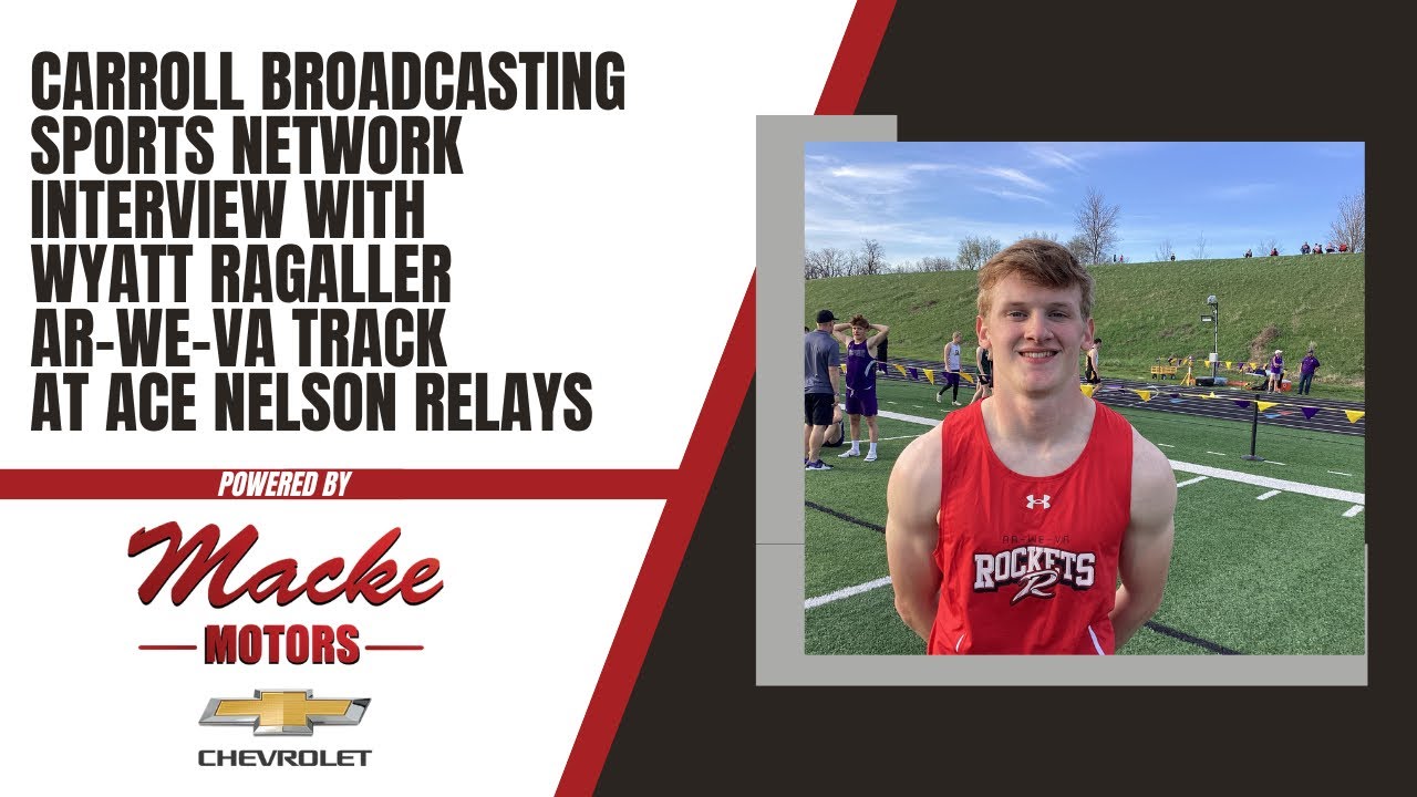 Carroll Broadcasting Sports Network interview with Wyatt Ragaller of Ar-We-Va at Ace Nelson Relays 