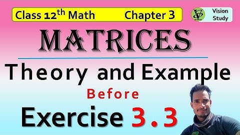 Matrices Class 12 math | NCERT Ch 3 Ex 3.3 Matrices Theory and Example | CBSE JEE Math @visionstudy