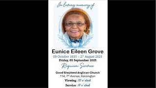 Richard Stanley is live Requiem Service for Eunice Eileen Grove 9 October 1935 - 27 August 2025