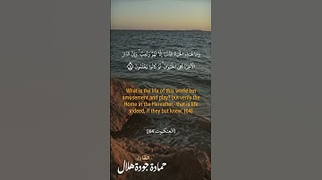 سورة العنكبوت 🌹وما الحياة الدنيا إلا لهو ولعب 🌹تلاوة خاشعة .القارئ حمادة جودة هلال