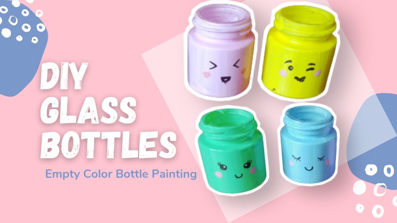 4 Easy Glass Bottle Painting Ideas || Empty Color Bottle Art