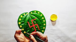 Leaf painting || Betal leaf decoration for festivals || Decoration ideas || Festival decoration idea