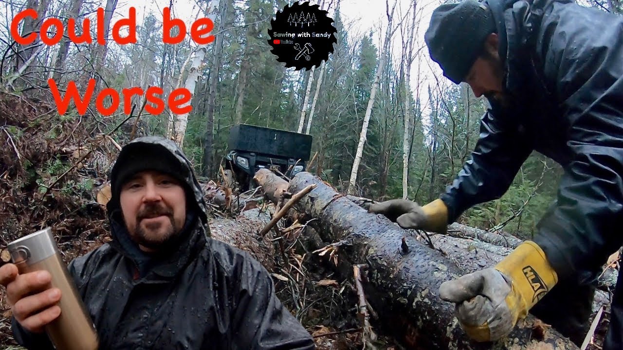 Why An Atv Winch Is No Good For Moving Logs | Gathering Lumber From The Woods