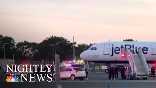 Jet Blue Plane Surrounded By Police After Pilot Accidentally Signals Hijacking | NBC Nightly News