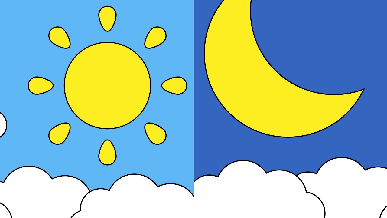 Cute sky day and night slideshow tv screensaver classroom no sound 1