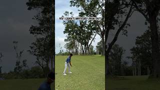Caddie’s impossible shot. aiming at the pin with a perfect draw. #PlayingCaddie #Drawgolfshot