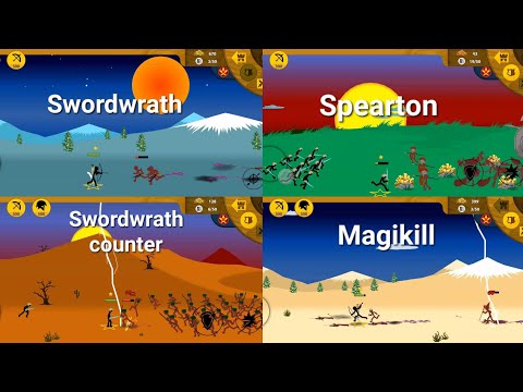 Voltaic vs Swordwrath/spearton/swordwrath Counter/Magikill | Stick war legacy
