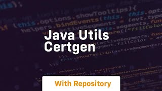 java utils certgen