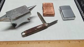 Swapmeet Finds; Copper ZIPPO & SCHRADE-WALDEN Pocketknife