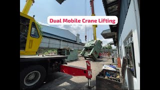 Navigating Precision: Machinery Lifting in Limited Space with Dual Mobile Cranes 🏗️🔧 精准操作：双起重机机械装载