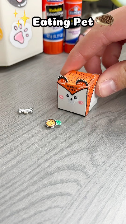 🦔Mini Diy Eating Pet!? #cutecrafts #papercraft #minicraft #crafts #craft #cute #diy #diycrafts