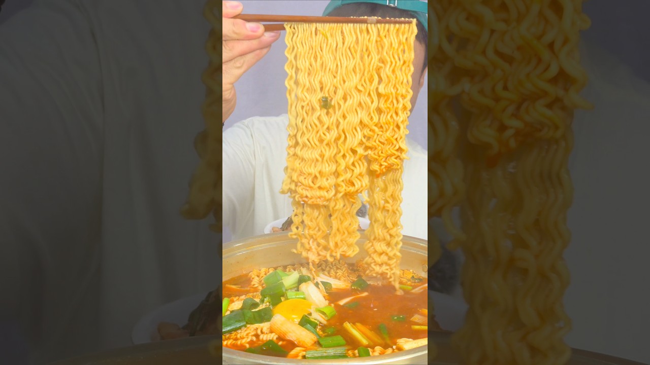 이 면발보고 라면 안끓이면 인정🔥 #라면먹방 #열려라참깨라면 #ramyun #mukbang