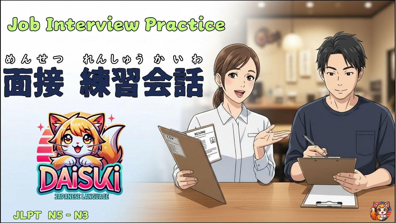 飲食店バイト面接 練習会話 Restaurant Job Interview Practice in Japanese 【JLPT N5–N3】