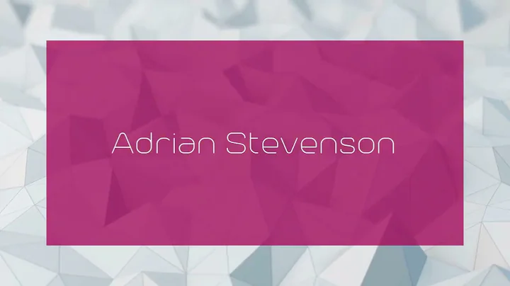 Adrian Stevenson - appearance