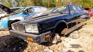 Rare Hand Built Italian Luxury With Cool Looking Engine. 1984 Maserati Quattroporte Junkyard Find