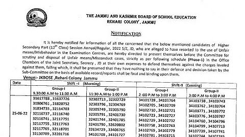 Jkbose 12th Class Summer Zone Jammu Division 2022 || UFM Notification Out || Result Delay Update