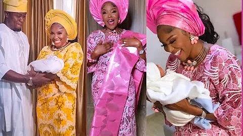 Yoruba Actress Biola Bayo & Her Husband Shed Tears at Their Son's Naming Ceremony After Many Years