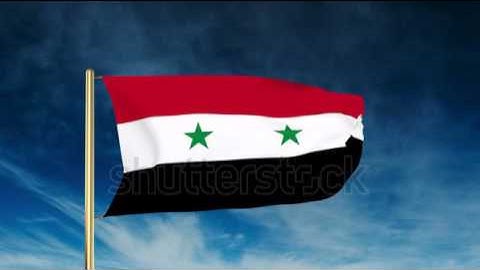Syria flag slider style. Waving in the win with cloud background animation Stock video by