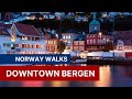 Norway walks 4k  central bergen  walking tour of downtown bergen norway