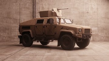 Game-Ready Military Humvee Blender Low-poly 3D model
