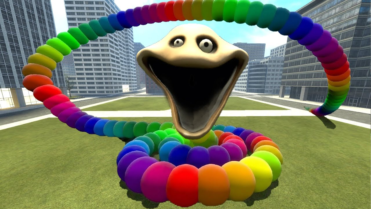 I Created a Giant Rainbow Snake in the Middle of the City in Garry's Mod