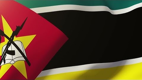Mozambique Flag Waving In The Wind. Looping Sun Rises Style. Animation Loop Stock Animation