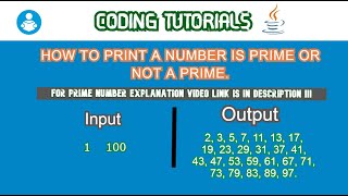 CODING SOLUTIONS|JAVA PROGRAMS|NUMBER BASED|HOW TO PRINT ALL PRIME NUMBERS IN A SPECIFIED RANGE.