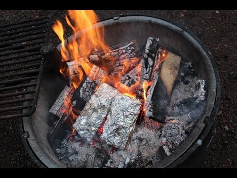Tinfoil hobo packs, chicken carrot awesome things - Tettegouche State Park campfire cooking