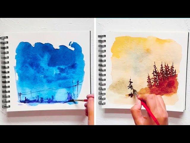 SO RELAXING AND SATISFYING WATERCOLOR PAINTING COMPILATION class=