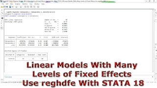 Linear Models With Many Levels of Fixed Effects Use reghdfe With STATA 18