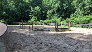 Cami xrail course with short stirrup rider
