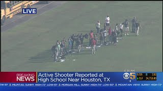 Authorities were on the scene of santa fe high school near houston,
texas friday after an active shooter was reported. (5/18/18)