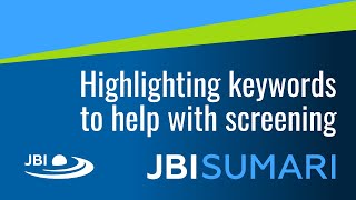 06 JBI SUMARI: Highlighting keywords to help with screening