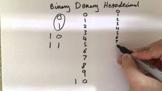 What are Binary (base 2), Denary (base 10) and Hexadecimal (base 16)?