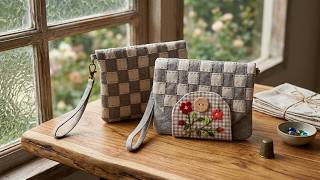 Handmade Woven Fabric Wallet - Embroidery Sewing Tutorial
