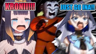 (ALL POV) Kronii and Ina Got Chased by the Masks Like a Scene From Horror Movie【Hololive EN】