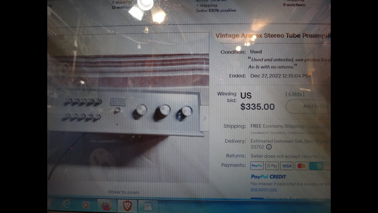Vintage Ampex Tube Preamplifier - eBay - $355.00