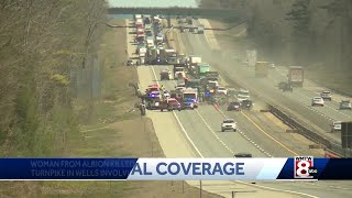 Deadly crash shuts down section of Maine Turnpike in Wells