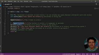 Programa que abre un fichero y escribe dentro de él. Programación en C.