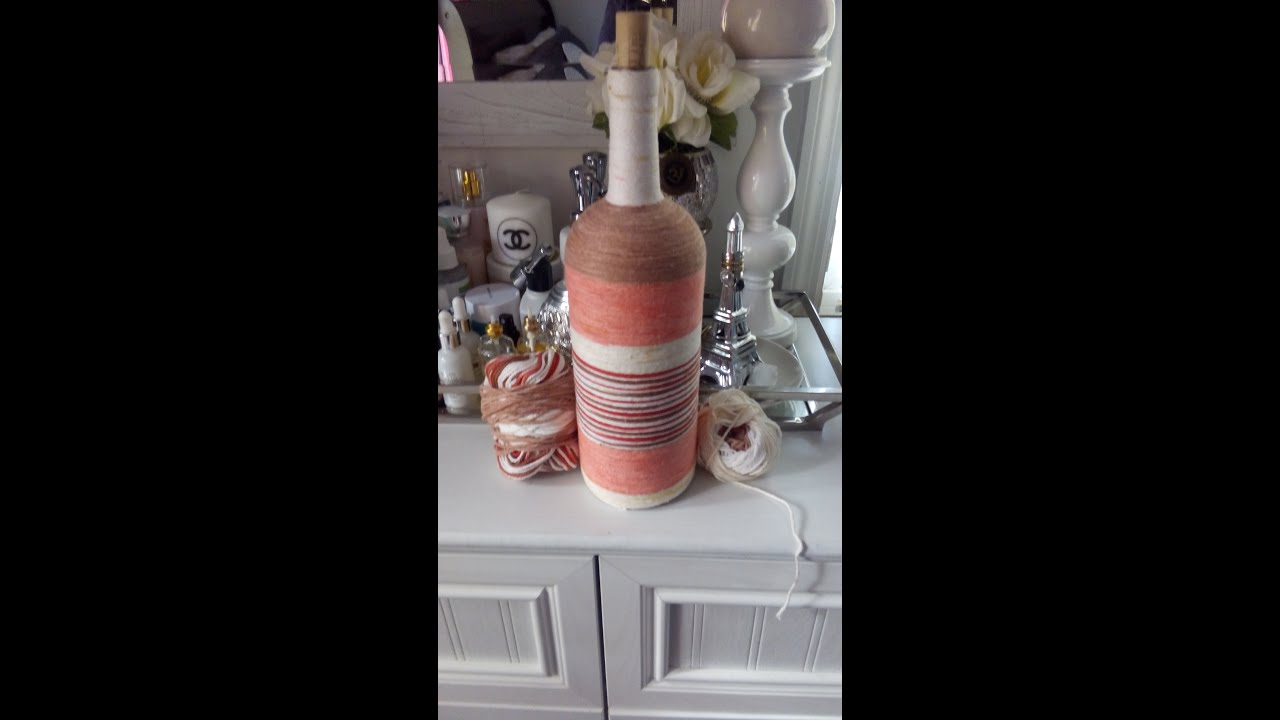 Yarn Wine Bottle Creations