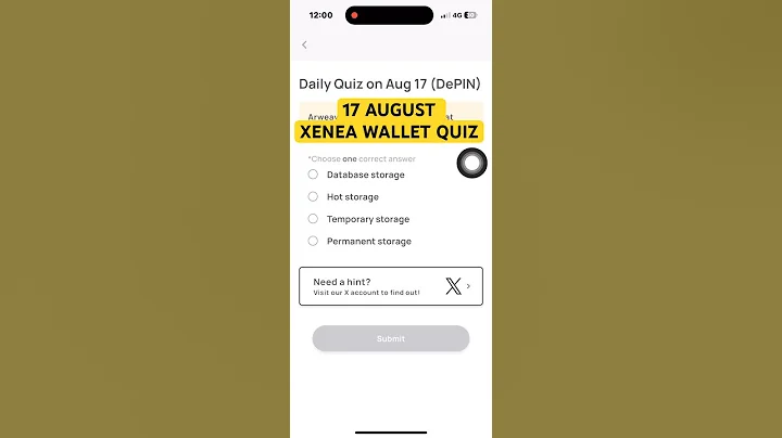 17 August Xenea Wallet Quiz Answer | Xenea wallet Quiz Answer today | Xenea wallet daily Quiz Answer