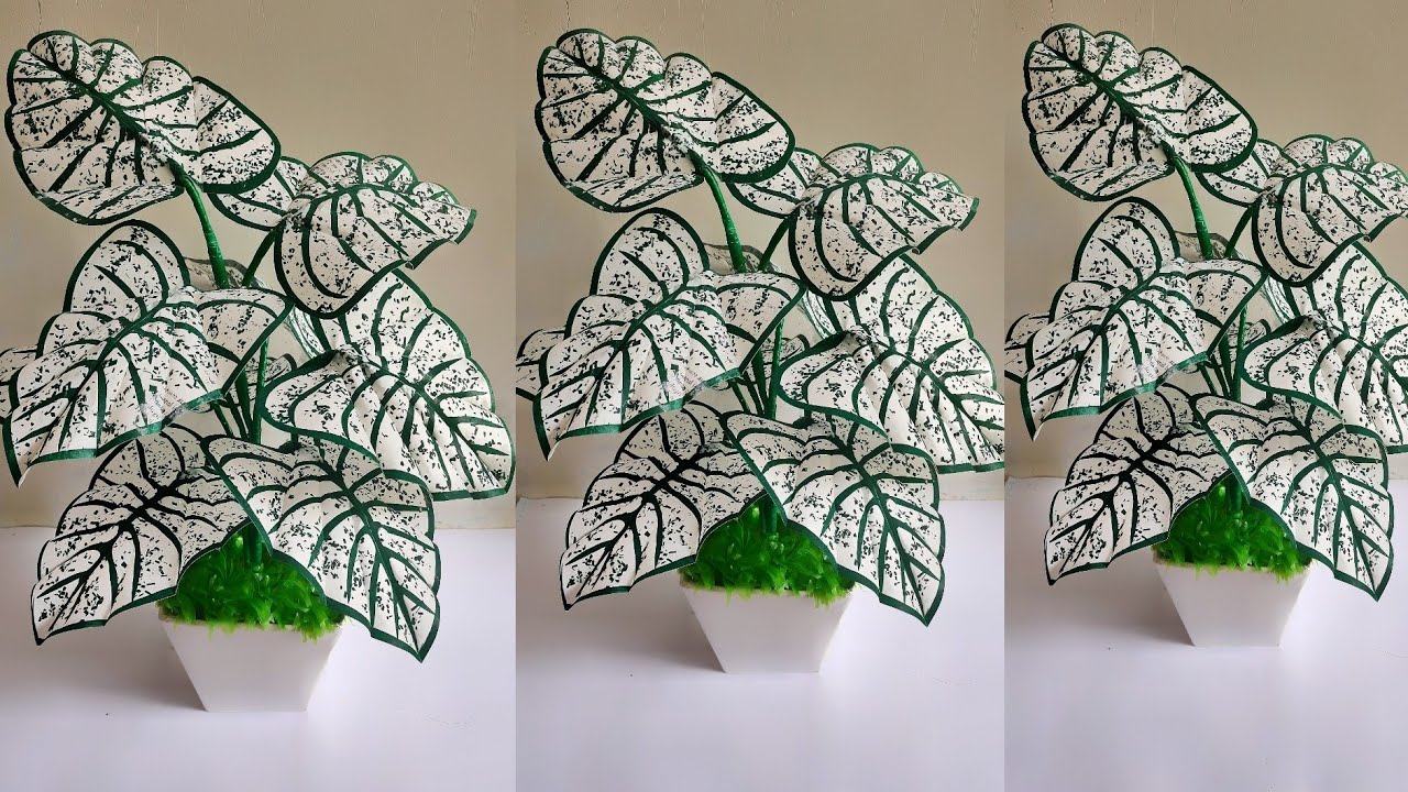 Как сделать растения Caladium Bicolor из полиэтиленового пакета | Цветочные поделки